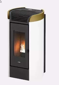 Poêle à granulés FENICE PLUS 11 - Acier Blanc/Gold - 10,5 kW